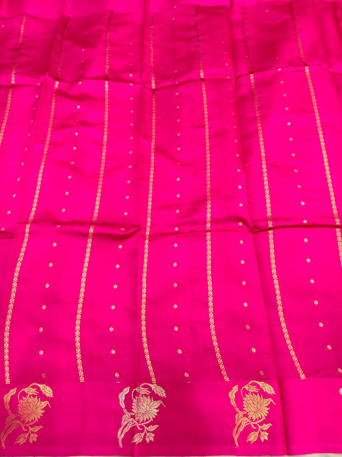 Lightweight Rani Pink Pure Mango Silk Saree