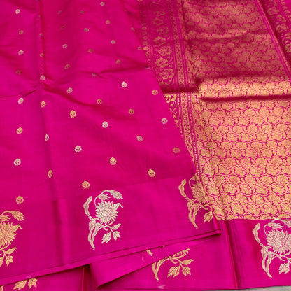 Lightweight Rani Pink Pure Mango Silk Saree