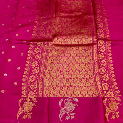 Lightweight Rani Pink Pure Mango Silk Saree