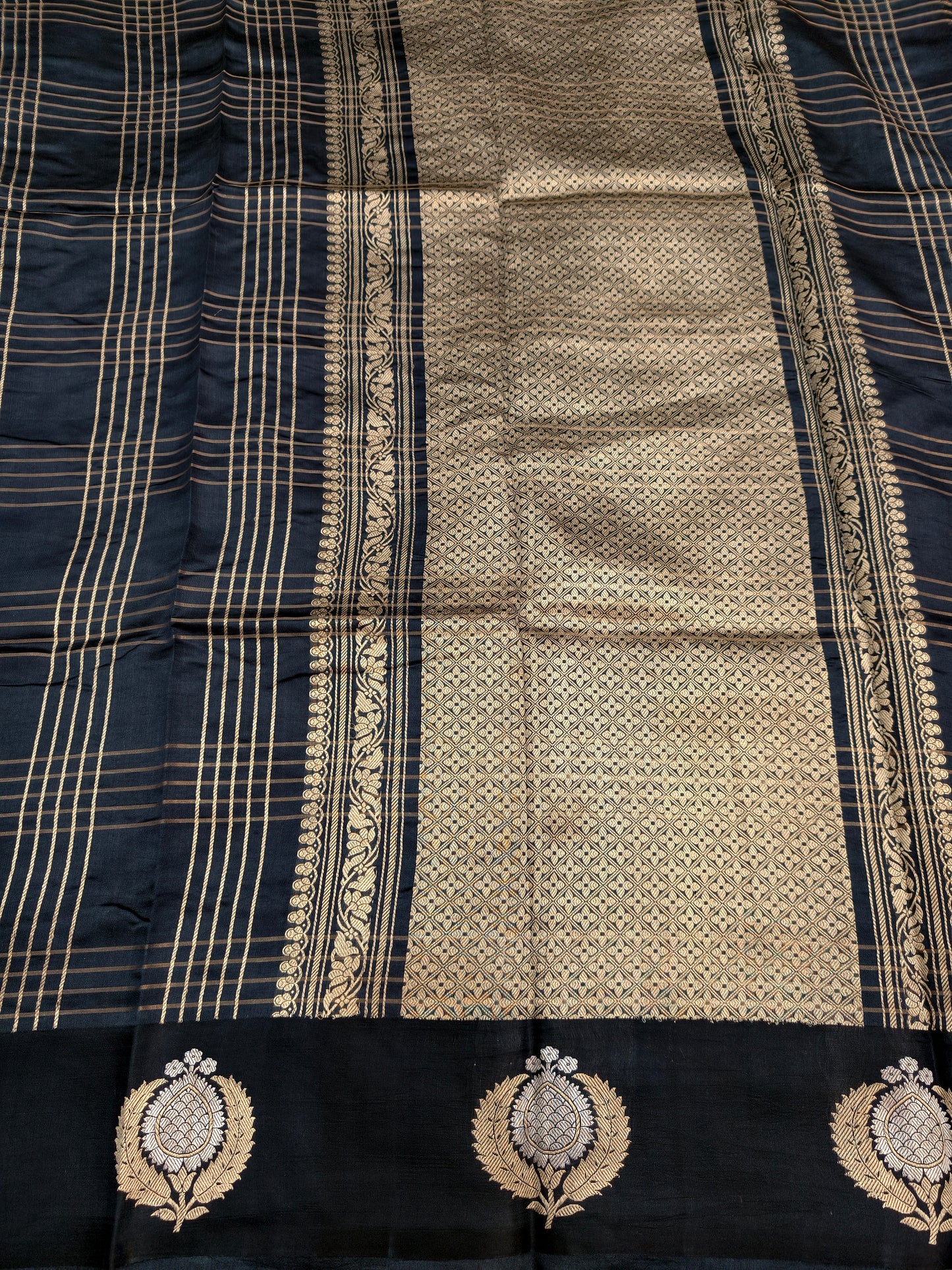 Lightweight Black Pure Mango Silk Saree