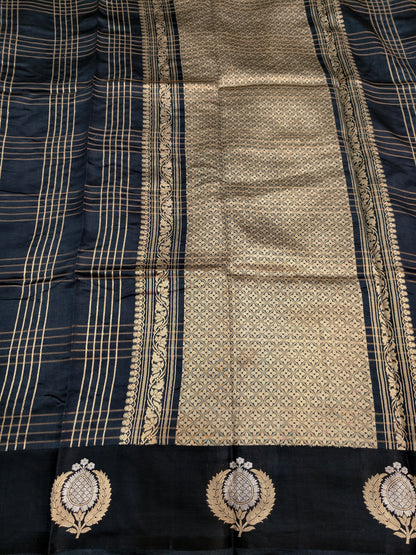 Lightweight Black Pure Mango Silk Saree