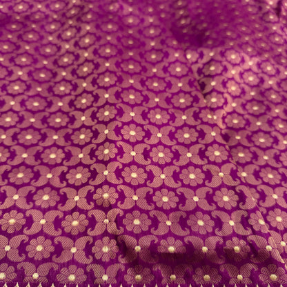 Purple Pure Katan Silk Brocade Saree